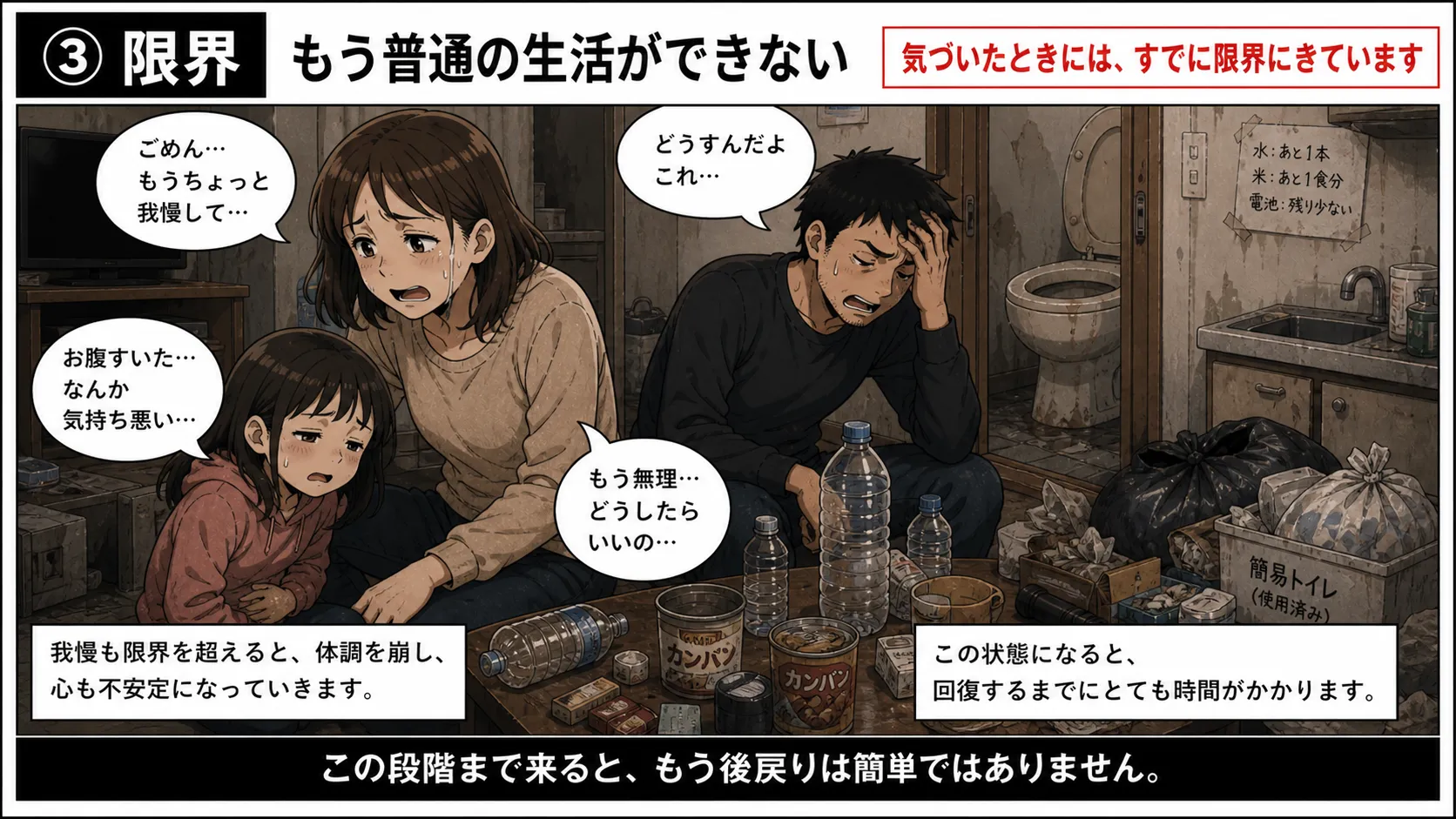 生活が崩壊している状態