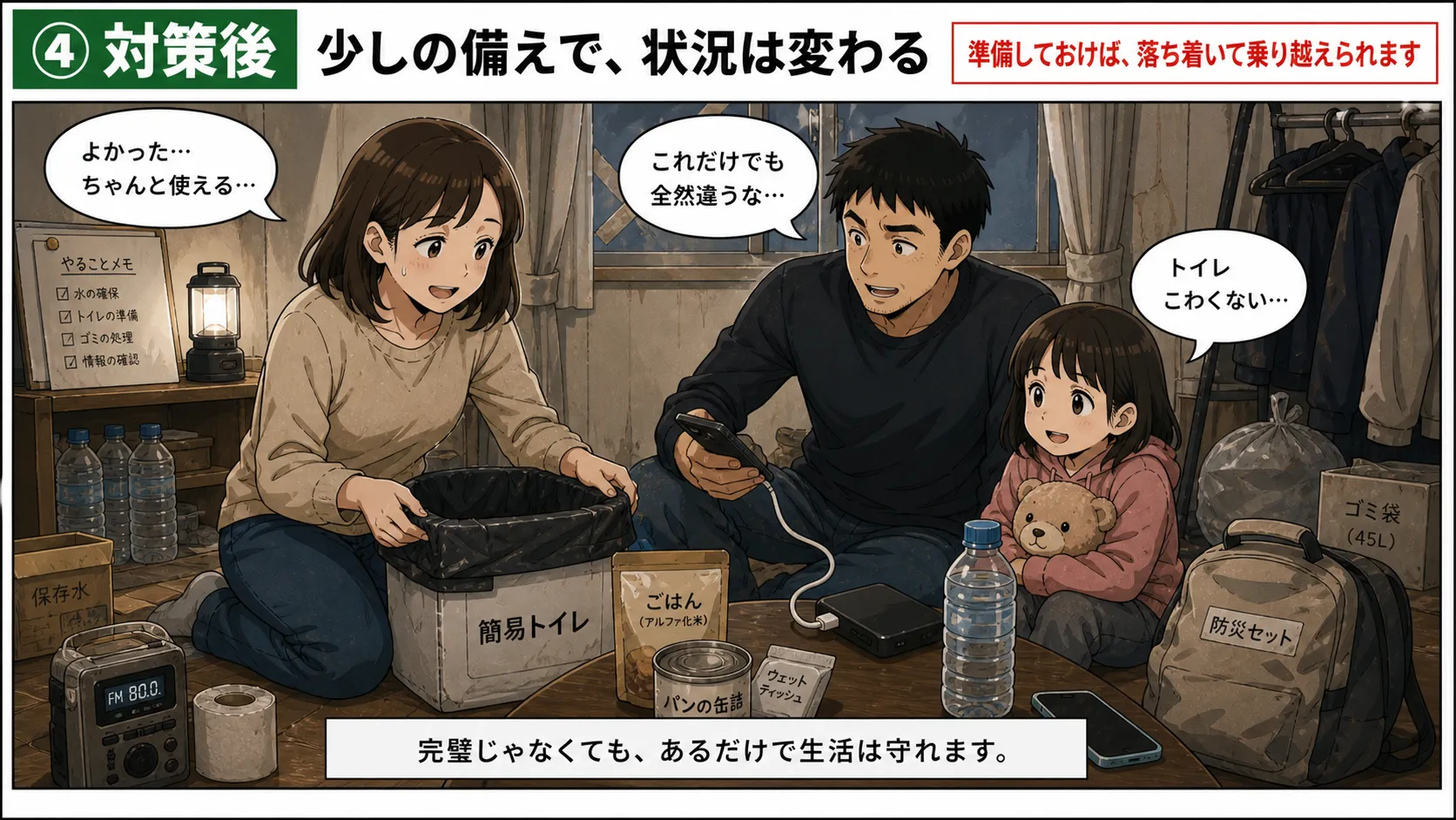 備えで改善された状態